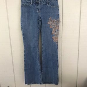 INC International Concept embroidered jeans